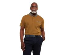 Joe Browns Men's Fashion Paisley Print Contrast Collar Short Sleeve Polo Top, Brown, Regular Fit, L