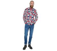 Joe Browns Men's Fashion Rose Skull Print Long Sleeve Shirt, Regular Fit, Navy, S