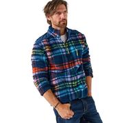 Joe Browns Men's Fleece Check Funnel Neck top Henley Shirt, Navy, XXL