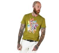 Joe Browns Men's Floral Tiger Graphic T-Shirt, Khaki, L