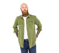 Joe Browns Men's Green Embroidered Stitch Detail Shirt, Khaki, XXL