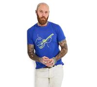Joe Browns Men's Guitar Sketch Graphic Acid Wash T-Shirt, Electric Blue, M