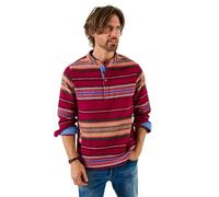 Joe Browns Mens Jacquard Stripe Popover Top Sweatshirt, Berry, M UK