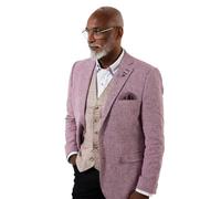 Joe Browns Men's Linen Blend Smart Blazer, Regular, Purple, UK 42