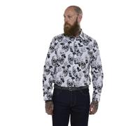 Joe Browns Men's Monochrome Skull Print Shirt, White/Black