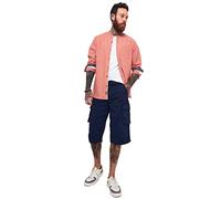 Joe Browns Men's Multi Pocket Calf Length Belted Casual Cargo Shorts, Blue, 34 Waist