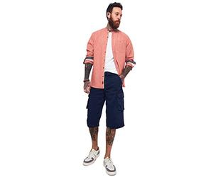 Joe Browns Men's Multi Pocket Calf Length Belted Casual Cargo Shorts, Blue, 34 Waist