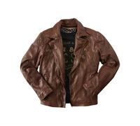 Joe Browns Men's Quilted Detail Real Leather Tan Biker Jacket