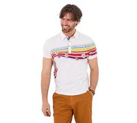 Joe Browns Men's Retro Contrast Stitch Polo Shirt, Cream, M