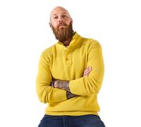 Joe Browns Men's Ribbed Hem Acid Wash Funnel Knit Top Polo Sweater, Green, XXL