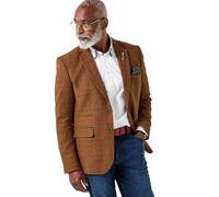 Joe Browns Men's Smart Casual Tailored Check Blazer, Regular, Brown, UK 40
