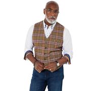Joe Browns Men's Tailored Check Front Waistcoat Blazer, Brown/Lilac, 48