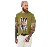 Joe Browns Men's Tiger Head Graphic Short Sleeve T-Shirt, Khaki, M