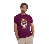 Joe Browns Men's Tropical Tiger Graphic T-Shirt, Beetroot, M
