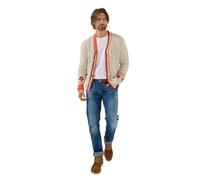 Joe Browns Men's V Neck Cable Knit Mix Cardigan, Regular, Cream, UK XXL