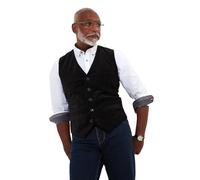 Joe Browns Men's Velvet Pinstripe Suit Waistcoat, Regular Fit, Black, 44