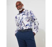 Joe Browns Men's Winter Floral Print Long Sleeve Shirt, Purple, S