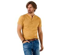Joe Browns Men's Wooden Button Detail Short Sleeve Henley, Regular, Yellow, UK XL