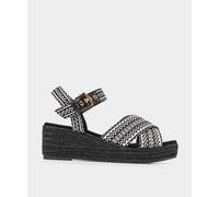 Joe Browns Microsuede Platform Wedge Sandals In Black Black 5