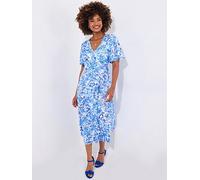 Joe Browns Olivia Floral Printed Midi Dress, Blue, Size 14, Women Blue