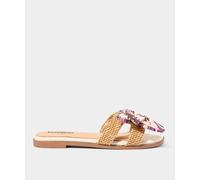 Joe Browns Paisley Bow Woven Sole Sliders In Natural Natural 7