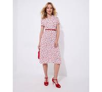 Joe Browns Petite Cherry Print Tie-Waist Midi Dress In White White 18