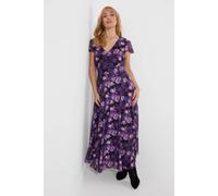 Joe Browns Petite Fabulous Floral Mesh Maxi Dress In Purple Purple