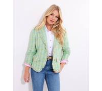 Joe Browns Women's PETITE Fashion Frayed Detail Tweed Jacket, Regular Fit, Green, UK 12 (PETITE)