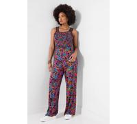 Joe Browns Petite Jersey Printed Jumpsuit With Shirred Bodice In Black Black