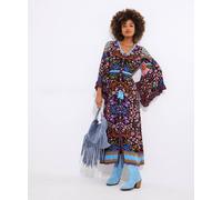 Joe Browns Petite Vibrant Butterfly Border Print Maxi Dress In Black Black