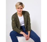 Joe Browns Women's Autumnal Pointelle Knit Cardigan Sweater, Green, 18