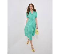 Joe Browns Polka Dot Button Through Collared Midi Dress In Green Green 8
