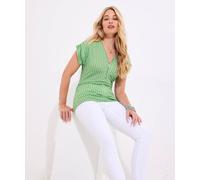 Joe Browns Retro Geo Print Zip Neck Jersey Top In Green Green