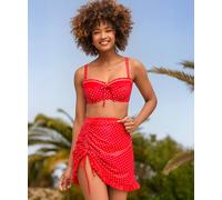 Joe Browns Women's Retro Polka Dot Wired Bikini Top, Red, 14