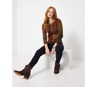 Joe Browns Women's Textured Ribbed Zip Up Cardigan Sweater, Orange, 10