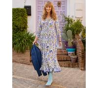 Joe Browns Women's Sequin Embellished Boho Floral Maxi Dress, Blue, 14