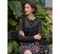 Joe Browns Women's Fashion Sheer Rose Lace Cardigan, Regular Fit, Black, UK 10