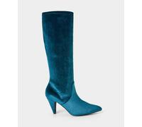 Joe Browns Slip On Stretchy Velvet Boots In Teal Teal 3