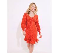 Joe Browns Women's Spotted Tie Neck Mini Dress, Regular Fit, Red, UK 12