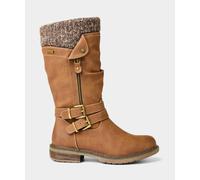 Joe Browns Strap And Zip Detail Long Boots In Tan Tan 3