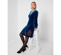 Joe Browns Stretchy Velvet Sequin Dress In Teal Teal 10