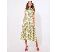Joe Browns Stripe And Rose Print Tie-Waist Dress In Green Green 8