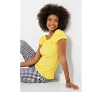 Joe Browns Textured Jersey Boho Top In Lemon Lemon