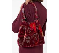 Joe Browns The Berry Bloom Velvet Shoulder Bag In Red Red