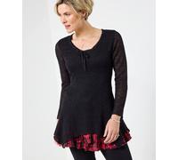 Joe Browns Tie Neck Flared Tunic In Black Black
