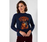 Joe Browns Trixie Embroidered Sausage Dog Jumper In Navy Navy