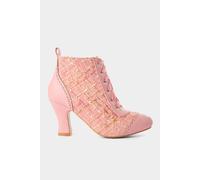 Joe Browns Tweed Sequin Ribbon Lace Ankle Boots In Pink Pink 5