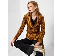 Joe Browns Women's Velour Leaf Print Jacket, Gold, 8