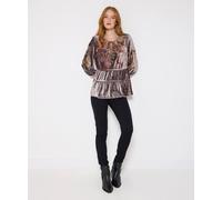 Joe Browns Velvet Embroidered Top In Grey Grey
