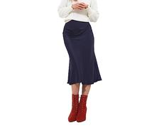Joe Browns Women's Autumnal Floral Elasticated Waist Bias Cut Satin Midi Skirt, Midnight, 18